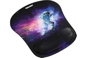 TECKNET Podkładka Pod Mysz z Pianki z Pamięcią z Podparciem na Nadgarstek, Ergonomicznie Zaprojektowana by Zapobiegać Bólowi, Wodoodporna i Antypoślizgowa, Doskonała do Komputerów i Laptopów