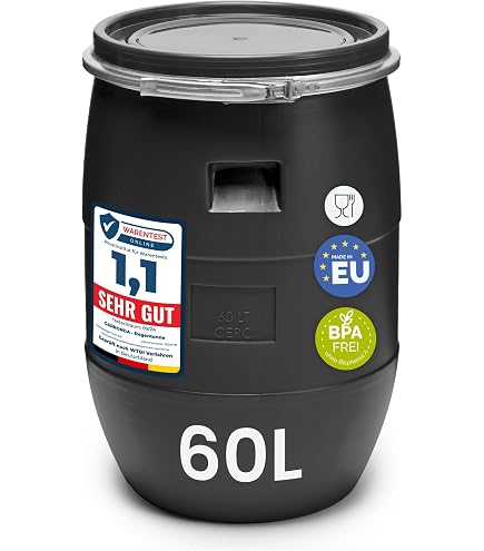 Lot De 3 Fûts Métalliques Bleus 120 L - Avec Couvercle Et Anneau De Serrage, Fabrication Allemande, Qualité ONU