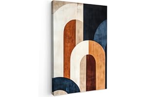 MuchoWow© Impression sur Toile Decoration Murale Peinture 80x120 cm Tableaux Decoratifs Muraux Déco Chambre Tableau Salon Abstrait - Formes - Bleu Foncé