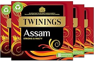 Twinings Assam Tea | Strong, Bold & Malty Black Tea | Refreshing & invigorating Indian Tea Blend | Multipack Bulk Buy, 320 (4 x 80) Biodegradable Tea Bags