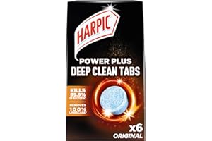 Harpic Power Plus Deep Cleaning Toilet Tablets, Original Scent, Pack 1 x 6 Tablets, Deep Clean Without Scrubbing, Removes 100% Limescale, Toilet Cleaner