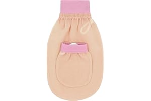 Feel Fine Set di Guanti Esfolianti Turchi in 100% Seta Vegetale Naturale – Kese Hammam per Scrub Corpo per Donna e Uomo, Perfetto per Doccia, Bagno e Spa (Rosa Chiaro)