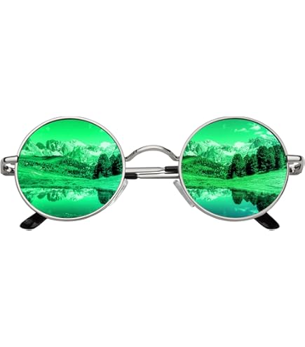 6 Occhiali Da Sole Hippie Retr&ograve; - Stile Anni 60-70, Colorati, Accessori Costume