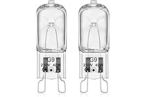 VIIVUU Lampada da Forno G9 40W, Lampadine Alogene G9 Fino,300 °C Resistenti al Calore, Bianco Caldo 2800K 500lm,per Forno, (Bosch, Neff, Siemens, Delonghi, Ocean, Miele), Microonde, Barbecue 2 Pezzi