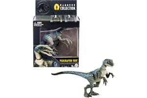 Mattel Jurassic World Hammond samling dinosauriefigur Velociraptor Blue, premiumdesign och rörlighet, samlingsleksak, HTV62