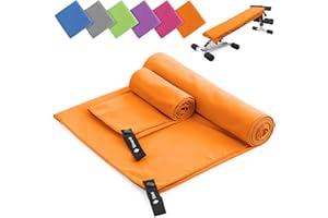 SINAND Asciugamano Microfibra Set di 2 | 180x60cm Asciugamani Bagno & 80x40cm Asciugamani Viso | Assorbente & Asciuga Rapidamente Telo Palestra, Asciugamani Microfibra per Lo Campeggio (Arancione)