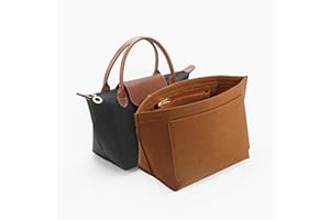 lumanothy Taschen Organizer Shopper, Handtaschen Organizer mit Multi-Pocket, Filz Longchamp Organizer für Longchamp, polene, mommy bag, Einkaufstasche, Braun, L