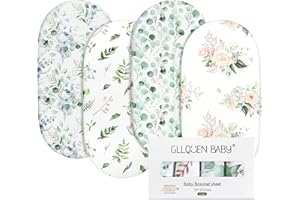 GLLQUEN BABY Lot de 4 protège-matelas pour bébé - Certifié Öko-Tex 100 - 81 x 41 cm - Drap housse pour poussette, bassinets, moïse (fleur)