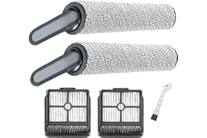 DianSung Brosse à rouleau + filtre pour H12 / M12 / H11 Core aspirateur sec et humide pièces de rechange, ensemble d'accessoires 2 rouleaux de brosse + 2 filtres
