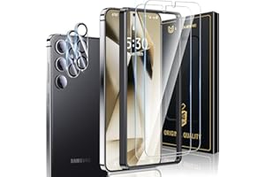 UniqueMe 4 Pièces Verre Trempé pour Samsung Galaxy S24 Plus Protection, 2 Pièces Protection Ecran 2 Pièces Verre Trempé Protection d'objectif, Compatible avec ID d'empreintes Digitales