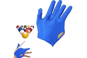 Hudhowks Billardtisch Handschuhe Billard handschuh 2 Stück 3 Finger Pool-Handschuhe Plus Gear Handschuhe Bestickter, atmungsaktiver, Rutschfester Pool Trainingshandschuh für Männer