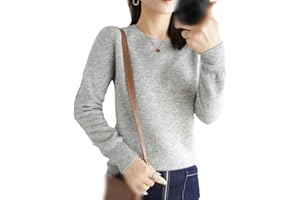 KELSIOP 100% Wool Cashmere Sweater Women O Neck Pullover Casual Knit Top Autumn Winter Coat