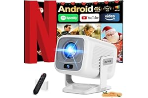 COOLID Proiettore Portatile 1080P HD, Mini Proiettore WiFi 6 Bluetooth 5.4 Videoproiettore Focus Elettronico Auto Keystone App Integrata, Chiavetta TV/USB/Laptop/iOS/Android TV