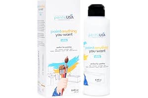 PENTAUSA All in One Paint - Waterproof Multi Surface Paint for Bathroom, Bathtub, Tile, Wet Surfaces, Sink, Kitchen Cabinet, Worktop, Wood, Furniture - Matte & 250ml (White)