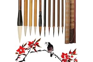 XCSJ Kalligraphie Sumi Pinsel Kalligraphie-Pinsel Chinesische Pinsel-Set Ein Satz Mit 10 Pinsel, Professionelle Kalligraphie Kunst Malerei Liefert Sumi Zeichenpinsel Für Anfänger, Studenten, Künstler