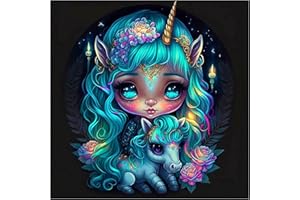 AIKEWO Fairy Diamond Painting Kits for Adults, Unicorn Elves 5D Diamond Art Kits, Full Drill DIY Crafts for Adults Home Wall Decor Gift Diamond Dots11.8X11.8Inch（30X30CM）