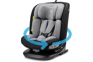 Booboo Safety Lissabon i-Size, drehbarer Kindersitz 40-150 cm, Reboarder mit Isofix, Baby Autositz – Black Grey