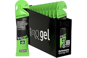 TORQ Running Gels with Electrolytes - 2:1 Maltodextrin: Fructose for Endurance Sports & Optimal Performance | Energy Gels for Running, Cycling & Marathons - 30g Carbs Per Gel | Apple Crumble 15
