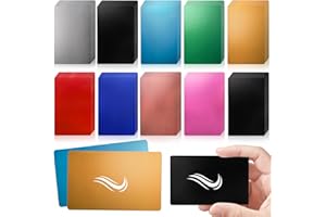 YOUEON 200 Pcs Metal Business Card Blanks for Laser Engraving 86 x 54 x 0.2 mm, 10 Colors Aluminum Sheet Engraving Blanks, Multipurpose DIY Cards for Home, Office, Projects