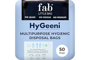Fab Little Bag HyGeeni-påse för blöjor, inkontinensplattor, stomi- och kateterpåsar - förpackning med 50 påsar - förhindrar l