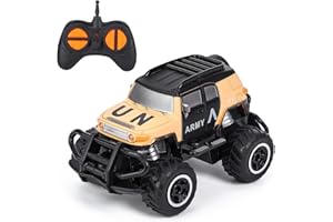 Thedttoy Jouet 2 Ans garçon Voiture télécommandée à partir de 2 3 Ans Enfants, Voiture Jouet motricité avec télécommande, Cadeau d'anniversaire pour garçon Fille 2 3 4 Ans (Jaune)