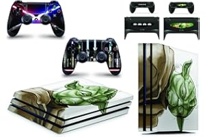 giZmoZ n gadgetZ Yoda Autocollant Vinyle Autocollant PS4 Pro Console Skin + 2 Skins de contrôleur
