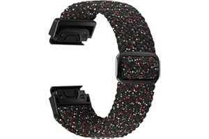 BTTNG Correa Trenzada Elástica Compatible con Garmin Fenix 7/7 Pro/Fenix 6/6 Pro/Fenix 5/5 Plus/EPIX 2, Pulsera de Lazo Único Suave Correa Elástica de Nylon para epix Pro 47mm/Forerunner 955/965/945