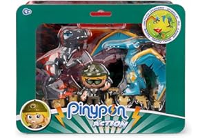Pinypon Action 700016684 Wild Pack de Juguete con un muñeco Pinypon y 2 Dinosaurios, un Tiranosaurio Rex y un Pterodáctilo y Accesorios de Explorador, para niños a Partir de 4 años, Multicolor