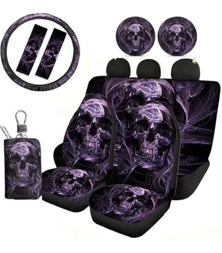 Set Coprisedili Auto 11 Pezzi Biyejit - Con Coprivolante, Cinture E Portabicchieri - Design Animali E Girasole