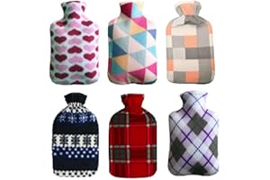 SUYAMIR Set di 2 Borse Acqua Calda da 2L con Copertura Morbida in Peluche, Boule Termica per Alleviare Dolori a Schiena, Collo e Spalle, Ideale per le Notti Invernali