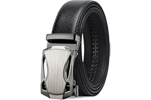 LAKIDAY Ceinture Hommes, Boucle Automatique à Cliquet Ceinture pour Homme Costume d'affaires, Ceinture en Cuir 35mm Taille Réglable