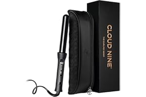 CLOUD NINE The Curling Wand Hair Curler Gold | Styling Tool Variable Temperature Control 125°C to 175°C Range of Hair Types Strong Shiny Healthy Results | Ceramic Barrel Pivoting Cord