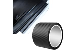 YUNYU Carbon Fibre Door Sill Protector, 5cm x 3m, Matt Black, Self-Adhesive Paint Protection Film for Cars