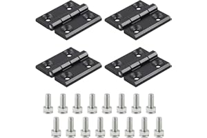 RICKMASK 4 Pezzi Cerniere a Testa in Acciaio, Nero Finestra Armadio 40mm × 40mm con Viti,Tavolo Pieghevole Cerniere Armadio,Confezioni Porta Cerniere per Tavoli Pieghevoli, Armadi, Guardaroba, Mobili