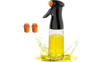 Prodent Oil Spray Glass Bottle, Oil Dispenser Olive Cooking Bottles Oil Bottle Sprayer with 2 Replaceable Nozzles for Kitchen, Air Fryer, Salad, bbq