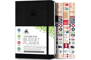 ‎CLEVER FOX Clever Fox Budget Planner - Ausgaben Tracker Botizbuch. Monatliches Budgetierungsjournal, Finanzplaner und Rechnungsbuch zur Kontrolle Ihres Geldes, A5 - Schwarz (Deutsch)