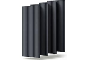 Dalsys Akustikpaneele 120x60cm, 4 Stück Eiche Schwarz, Wandverkleidung Wanpaneele Holz, Lamellenwand mit Geräuschedämmung
