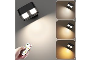 TNMOO Battery Operated Wall Lights, Rechargeable Night Light Wall Lights Indoor Remote Control Kitchen Lights, Dimmable Night Light for Bedrooms, USB LED Wall Lamp for Living Room, Reading, Picture