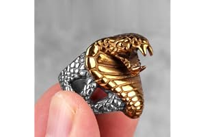 Stainless Steel Men Rings Cobra Snake Animal Punk Rock Personality for Biker Male Boyfriend Jewelry Creativity Gift Wholesale