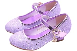 YONIER Scarpe con Tacco Ragazza Ballerine Bambina Cerimonia Festa Lustrino Nozze Scarpe da Principessa Eleganti Piatto Singole Ballerina Bimba Cristallo Bling Sandali