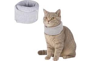JYNXOR Collare Per Gatti,Collari Protettivi per Gatto,Collare Elisabettiano Gatto Anti-Leccamento Per Gatti Morbido,Collare Regolabile,Articoli Per Animali Domestici(S,Grigio)