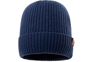 FANCET TOP-EX Czapka beanie unisex, w 100% z wełny merynosów, ciepła czapka zimowa z podszewką polarową, uniseks i elastyczna, idealna do biegania i golfa, miękka czapka z dzianiny