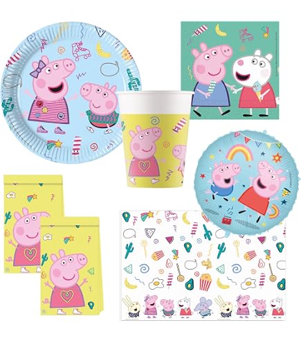 Peppa Pig Party Teller, 8 Stück – Bunte Papier-Party-Teller Für Kindergeburtstage & Feiern
