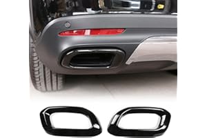 DIYUCAR Copertura per tubo di scarico per MB Benz GLE 350 GLE 450 GLC GLS W167 X253 X167 2020 2021 2022, accessori esterni per auto (acciaio inossidabile nero brillante)
