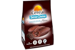 Céréal Madeleine Noire, Merendine Senza Glutine e Lattosio, Dolci Senza latte, Dolci con cioccolato fondente certificato RFA, 200 g