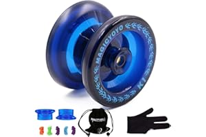 MAGICYOYO K1 Responsive Yoyo for Kids Beginners, Professional Yoyos for Kid Teens, Cool Trick Yo-yos, Magic Yoyo K1 Yo-yo Ball with 5 Yo Yos Strings+ Bag+ Glove+ 2 Hubstacks, Blue