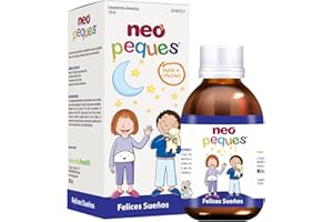 NEO PEQUES | Jarabe Infantil Felices Sueños | 150 ml | Para Problemas de Sueño e Inquietud en Niños | Ayuda a Dormir Mejor | Con Melisa, Tilo, L-Triptófano, Magnesio y Vitamina B6
