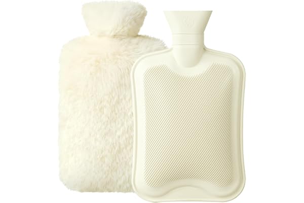 Varmvattenflaska med fluffigt omslag, Homealexa varmvattenflaska för barn med skydd, 1,8 l, bekväm, säker och hållbar, värmeh