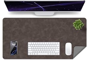 BLESWIN Protezione per Scrivania in pelle Invecchiata, Tappetino Impermeabile per Computer, Tappetino per Laptop, Tappetino per Ufficio Facile da Pulire, Tappetino per Scrivania Grande (Grigio Scuro, 80x40cm)