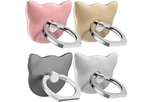 PERFECTMIAOXUAN Téléphone Bague Support 4 Package/Support de Voiture Rotation à 360 º et 180º téléphone Anneau Grip pour Tablette PC Coque Smartphone Téléphone Anneau Bague Support (cat(gold+rose gold+silver+grey))